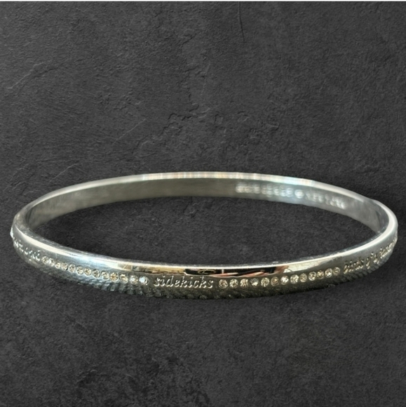 Kate Spade “Best Friend Ever” Silver Tone Rhinestone Bangle Bracelet - Picture 6 of 11